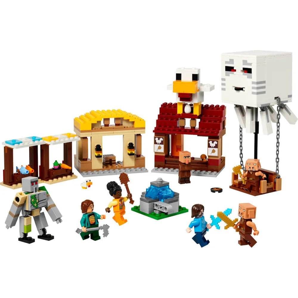 Lego® Toys LEGO® Minecraft The Ghast Balloon Village Attack 555 Piece Building Kit (21273)