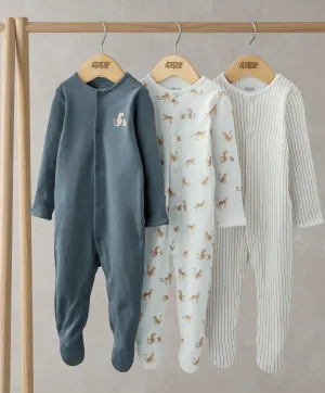 Leopard Sleepsuits (Set of 3) Babykids Mamas & Papas