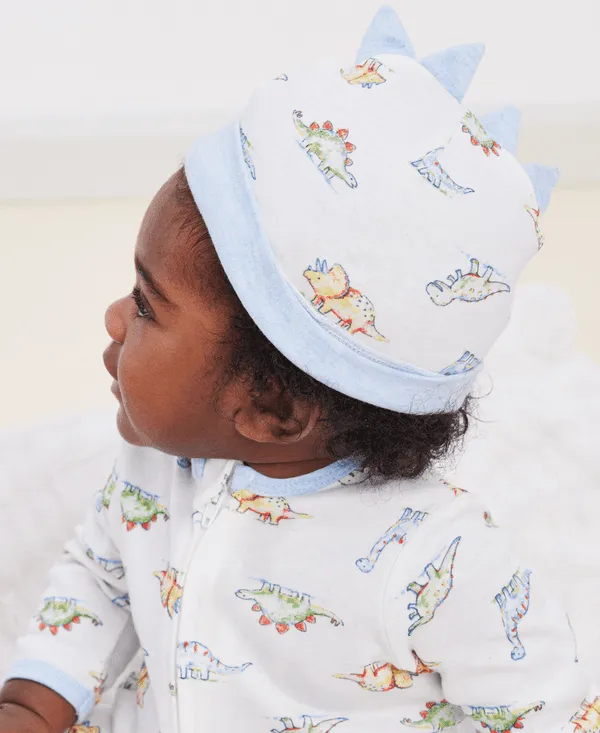 Little Me Dinomite 2-Way-Zip Footed One-Piece and Hat Babykids Little Me