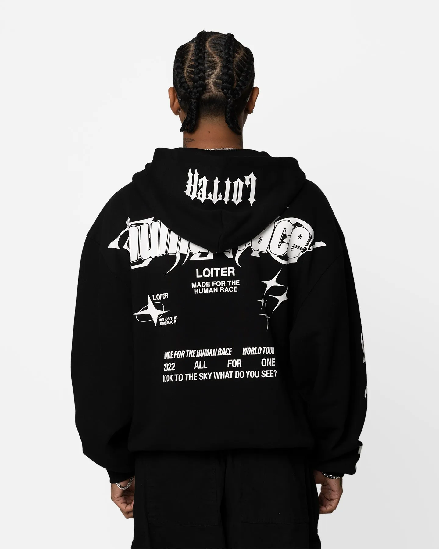 Loiter Rave Zip Hoodie Black