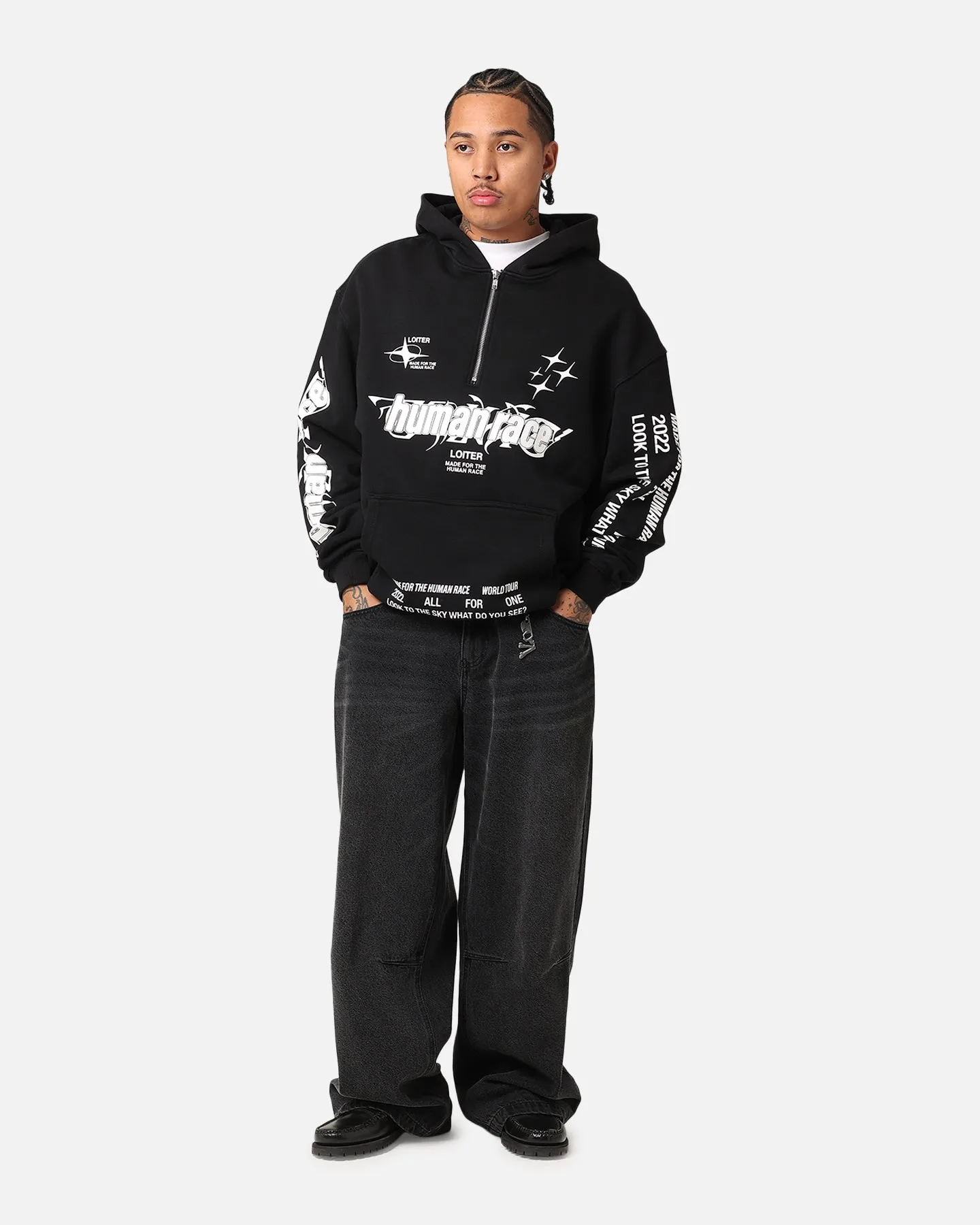 Loiter Rave Zip Hoodie Black