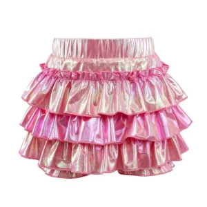 Lola   The Boys Hologram Pink Ruffle Skort