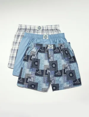 Lucky Brand 3 Pack Woven Boxers Multi Lucky Brand