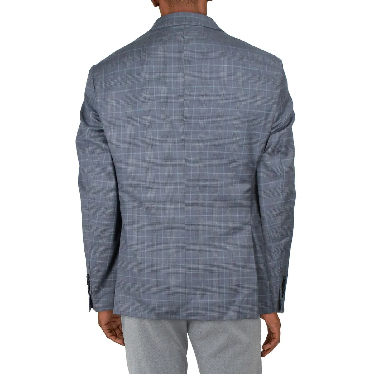 Mens Wool Blend Suit Separate Two-Button Blazer
