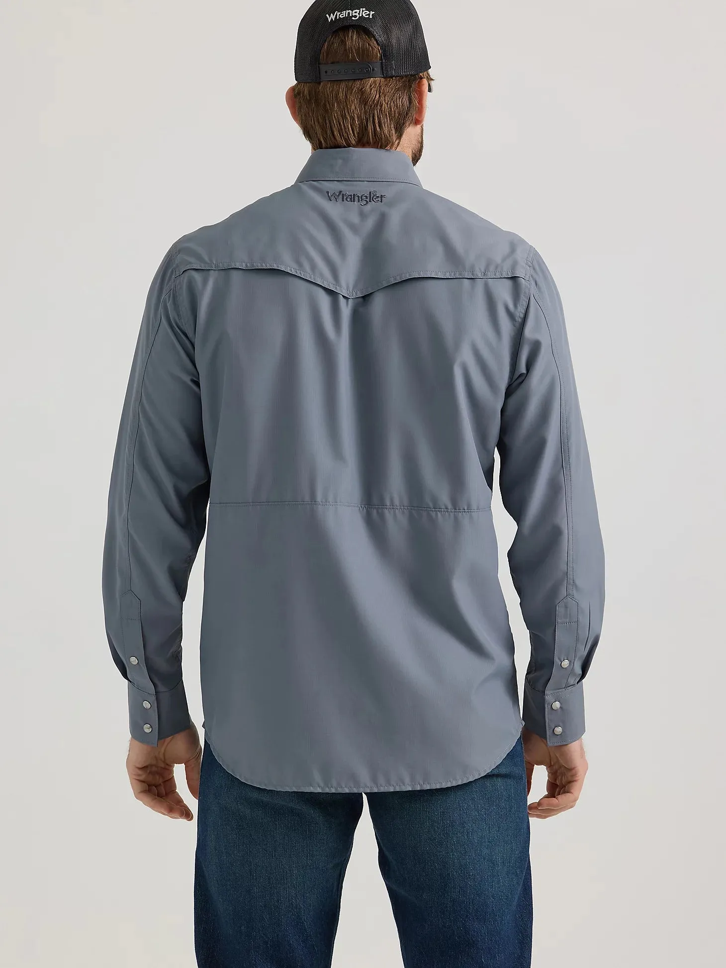 Men's Wrangler Performance Snap Shirt in Flint Grey Wrangler Clothing