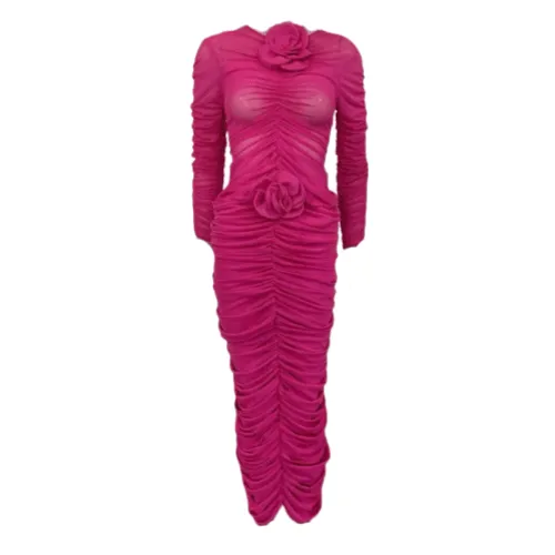Mesh Ruched Skirt and Top set with Flower appliqué