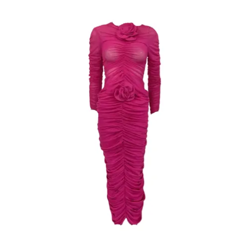 Mesh Ruched Skirt and Top set with Flower appliqué
