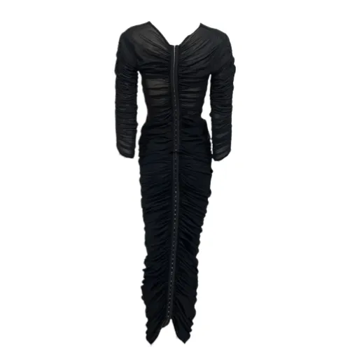 Mesh Ruched Skirt and Top set with Flower appliqué