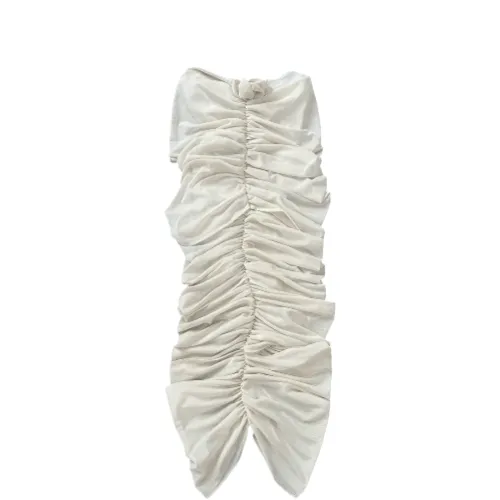 Mesh Ruched Skirt and Top set with Flower appliqué