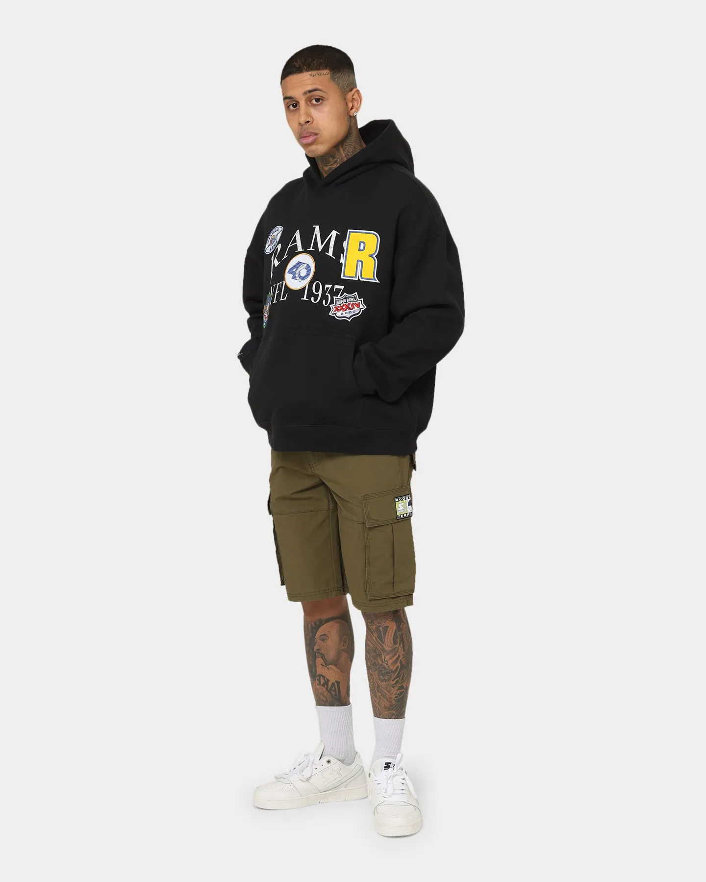 Mitchell & Ness Los Angeles Rams Touchline Hoodie Faded Black