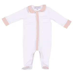 Mon Beau Trousseau | Girls White & Dusty Rose Cotton Babygrow Babykids_Bebe-Sweeny