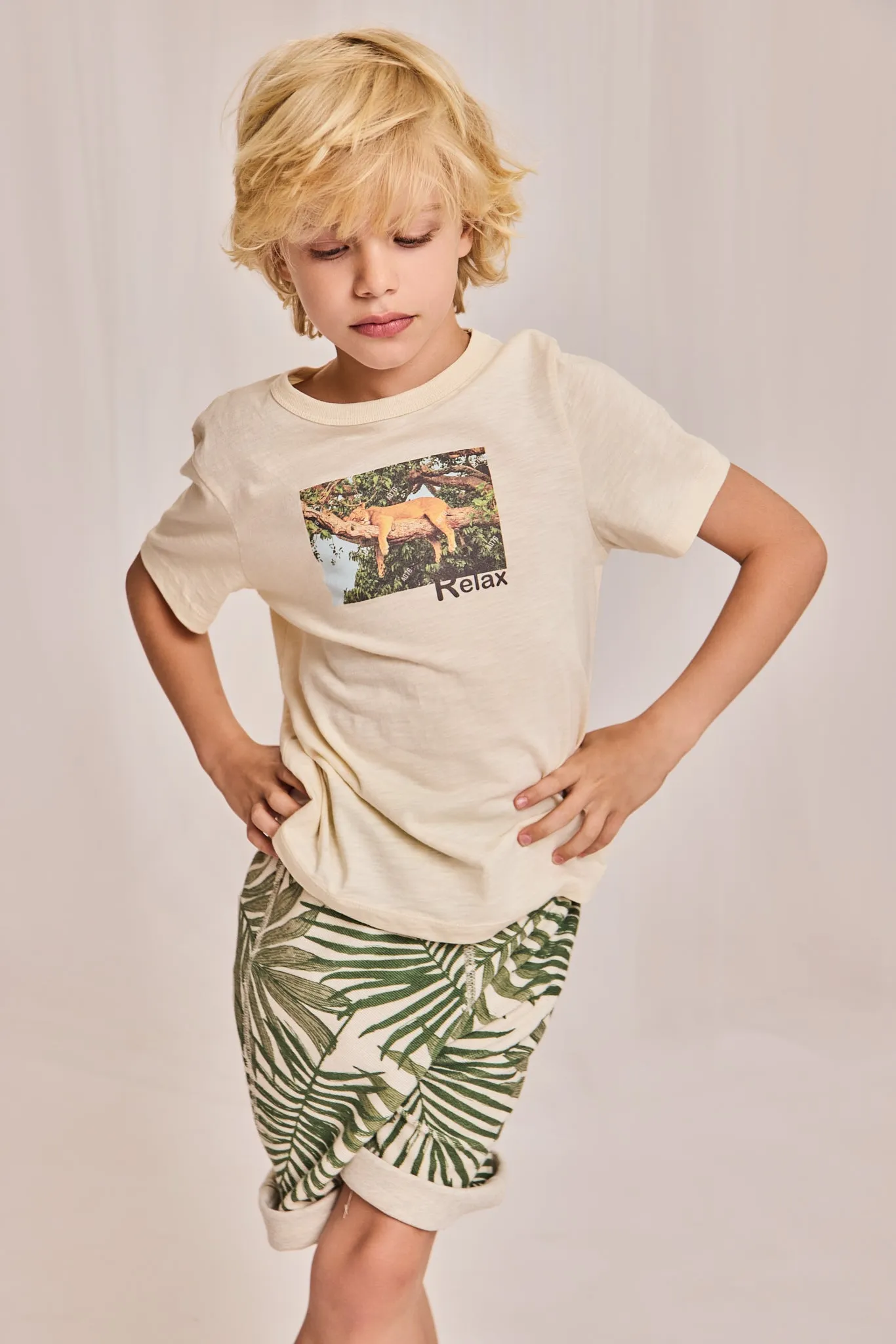 moremi RV shorts leaves 000115 - heather mastic Ao76 Clothes Boys Girls