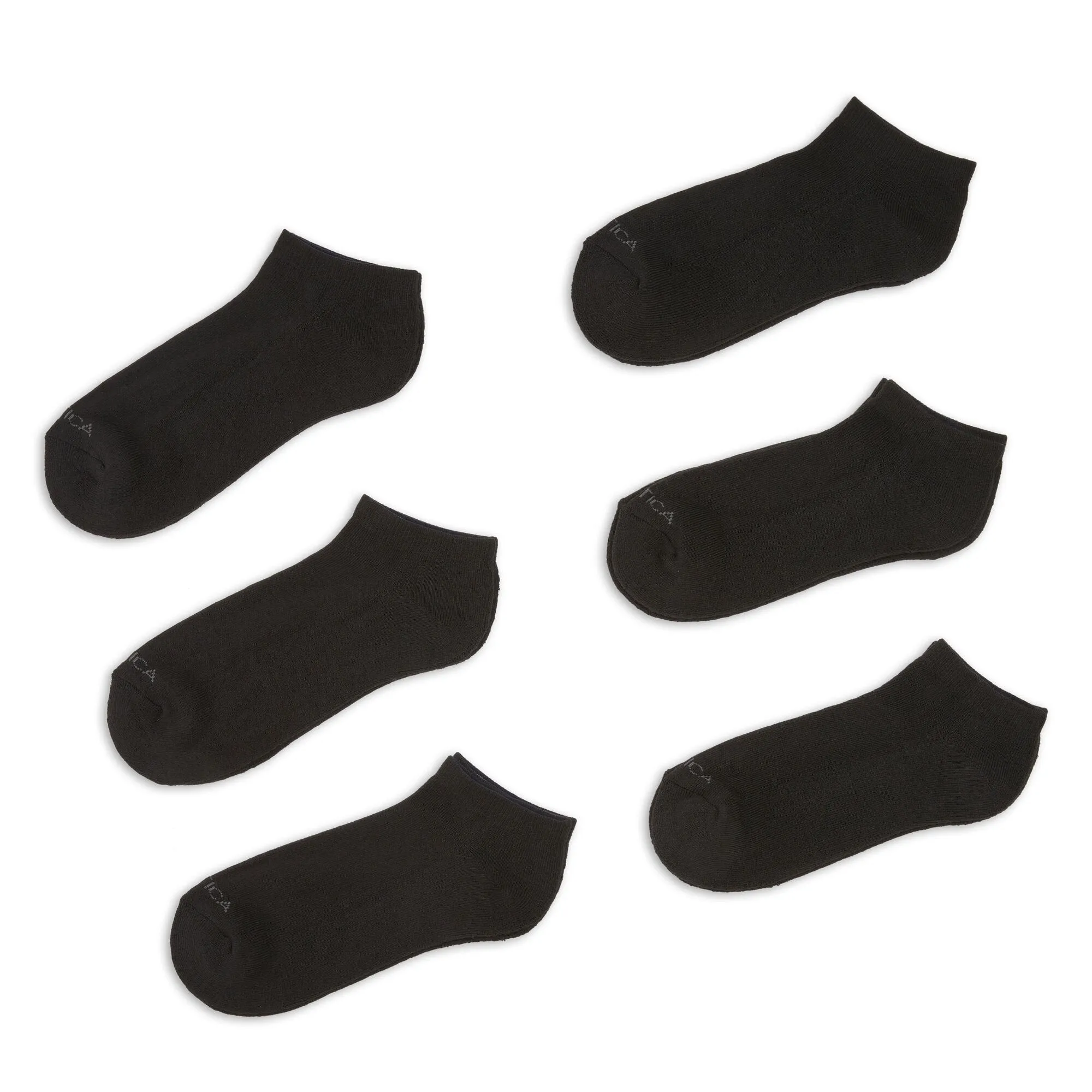 Nautica Men's 6 Pack Athletic Core Sock True Black Nautica