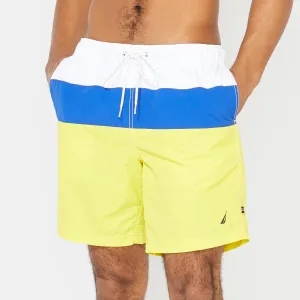 Nautica Men's 8" Big & Tall Colorblock Swim Trunks Blazing Yellow Nautica