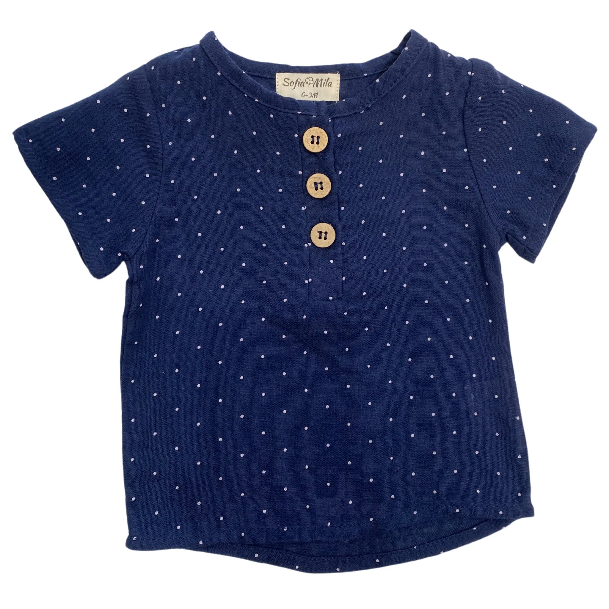 Navy Polka Dot Shorts and Shirt Set For Kids and Babies
