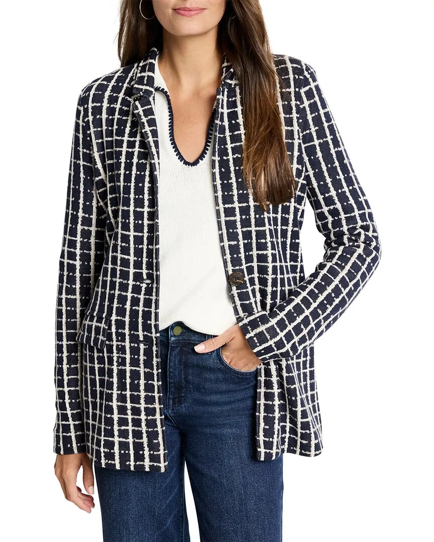 NIC   ZOE Painted Plaid Boyfriend Blazer