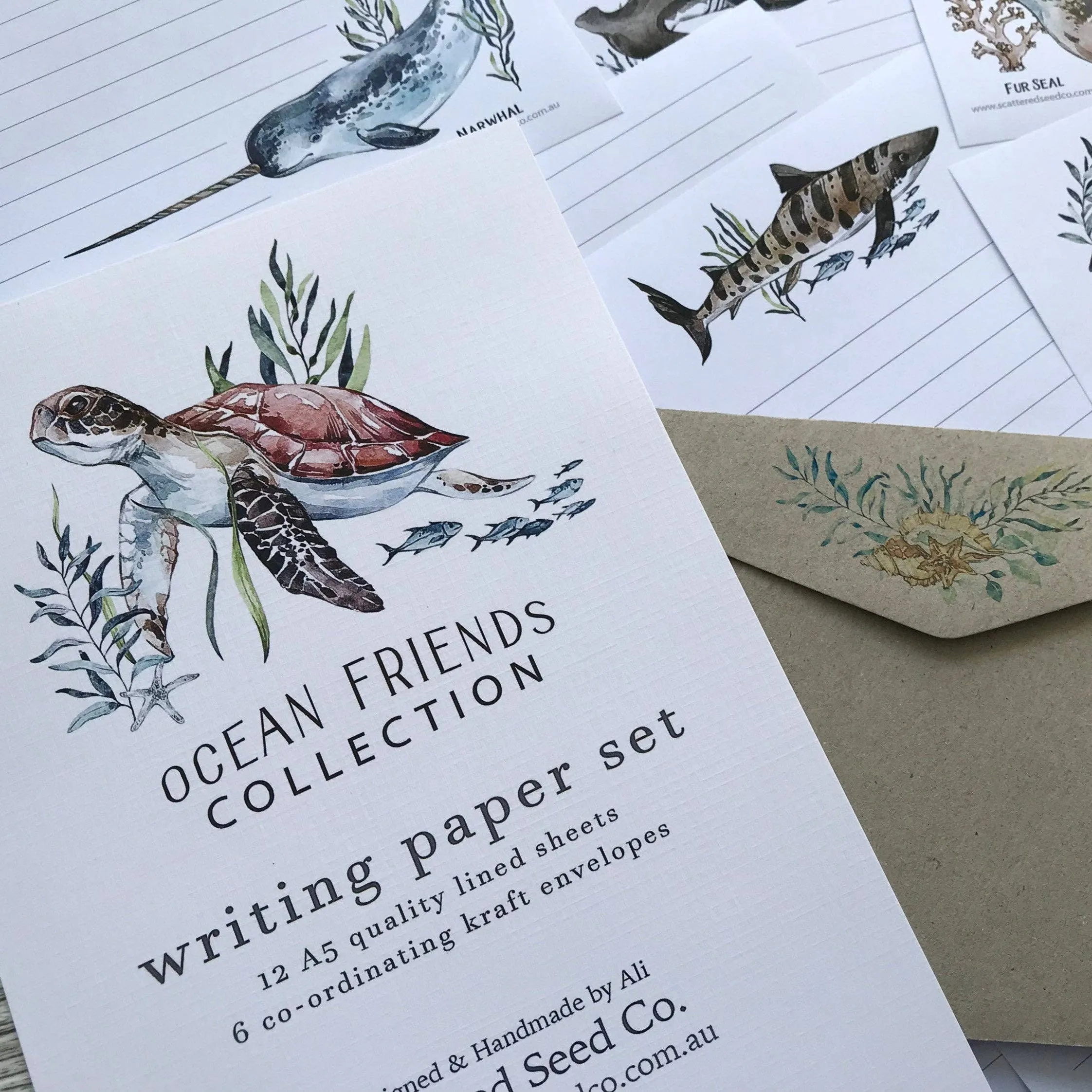 Ocean friends Kids Letter Writing Set