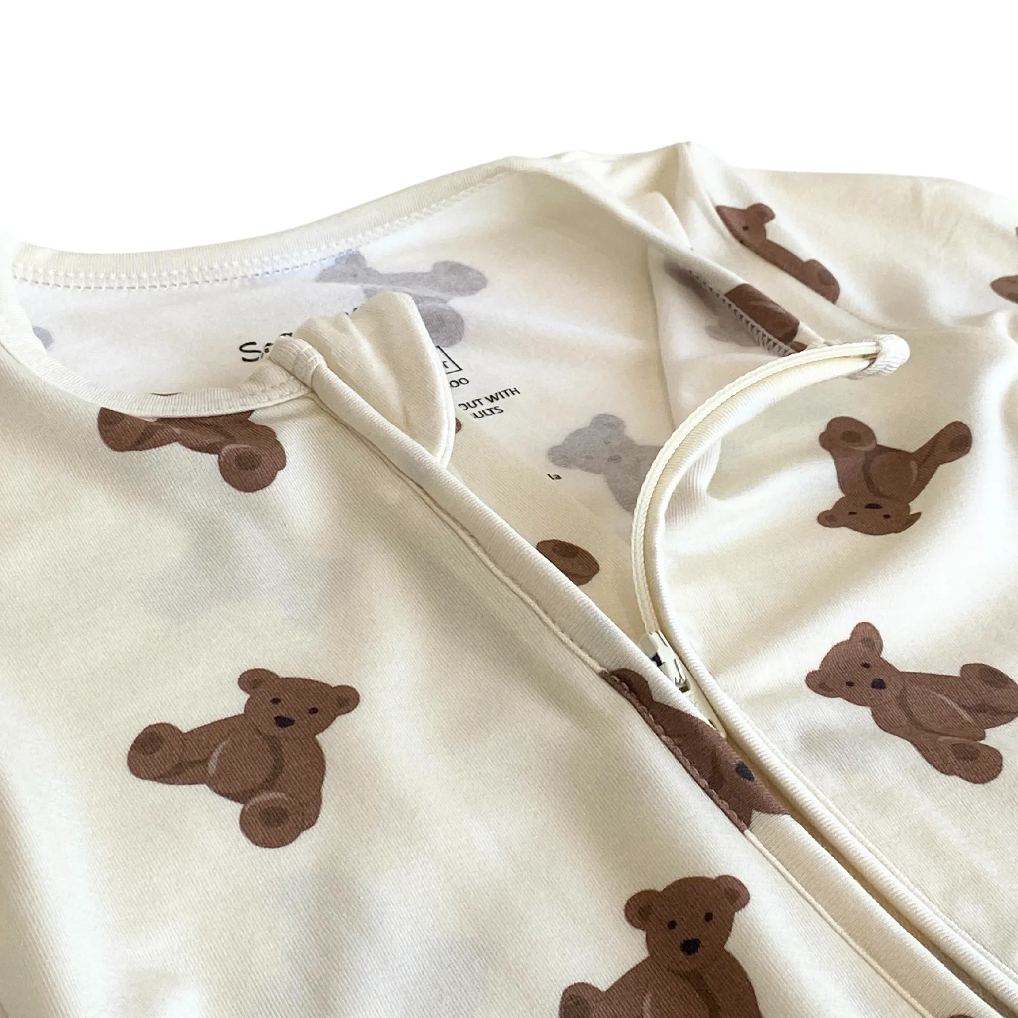 Organic Bamboo Viscose Convertible Pajama With Teddy Bears