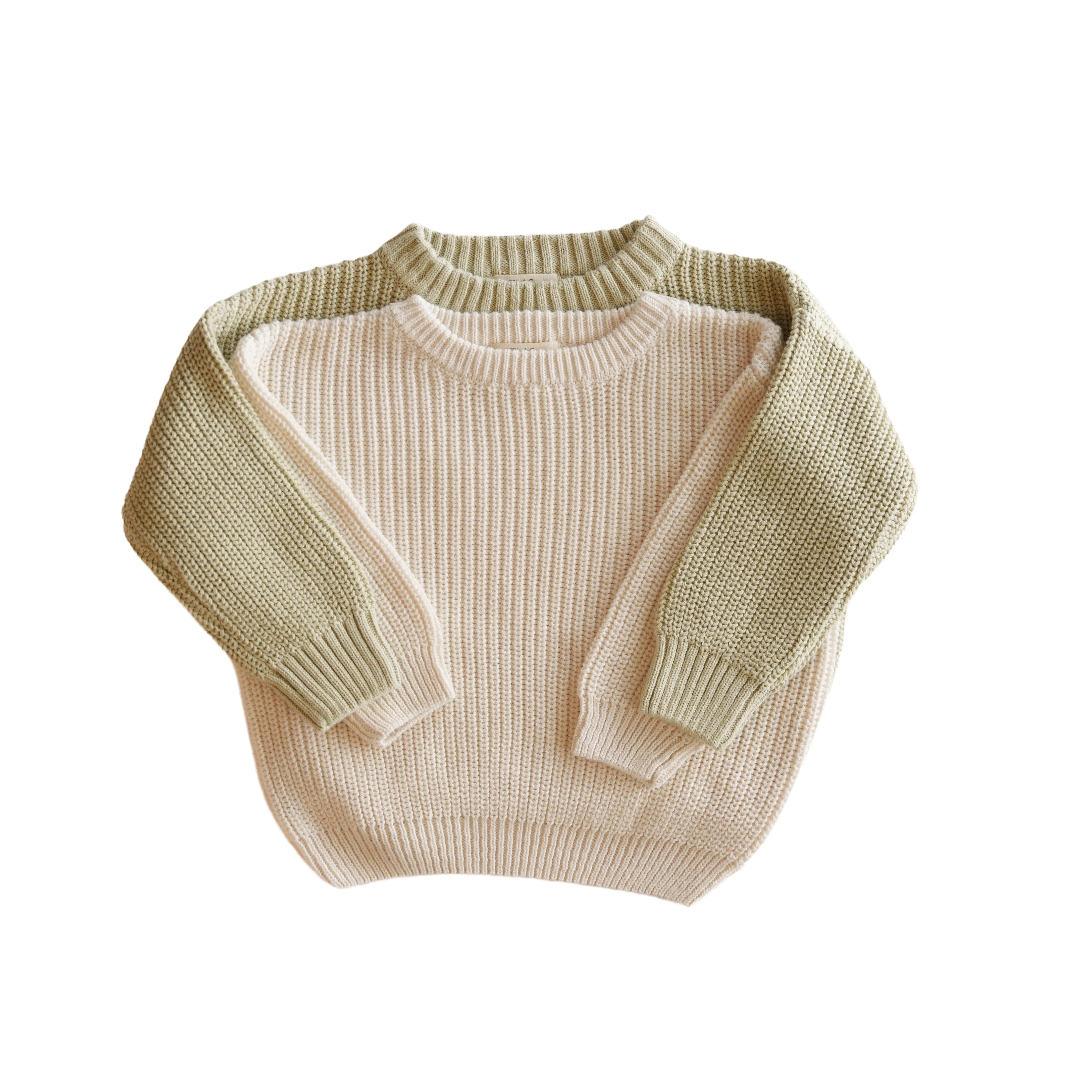 Organic Oversized Knit Sweater Babykids_Atlas-Grey