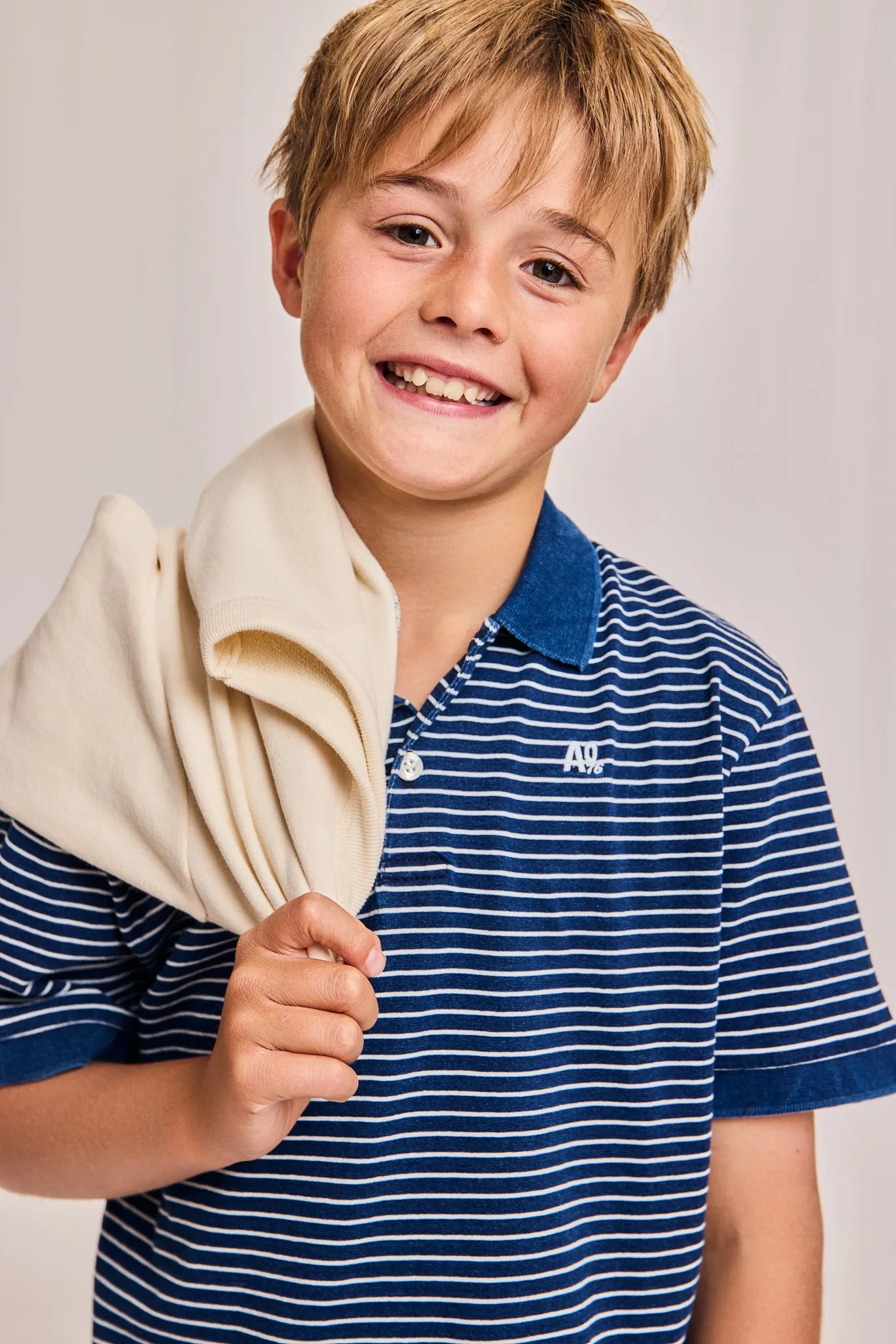 otsan polo t-shirt striped 000760 - indigo Ao76 Clothes Boys Girls