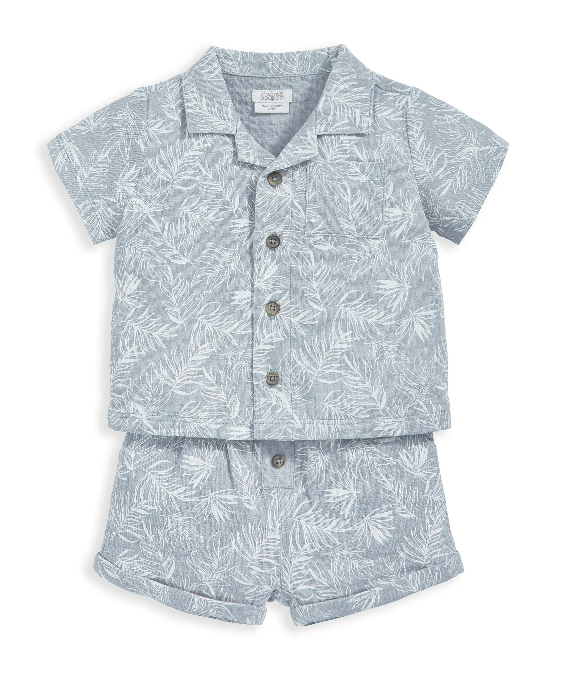 Palm Shirt & Shorts Outfit Set Babykids Mamas & Papas
