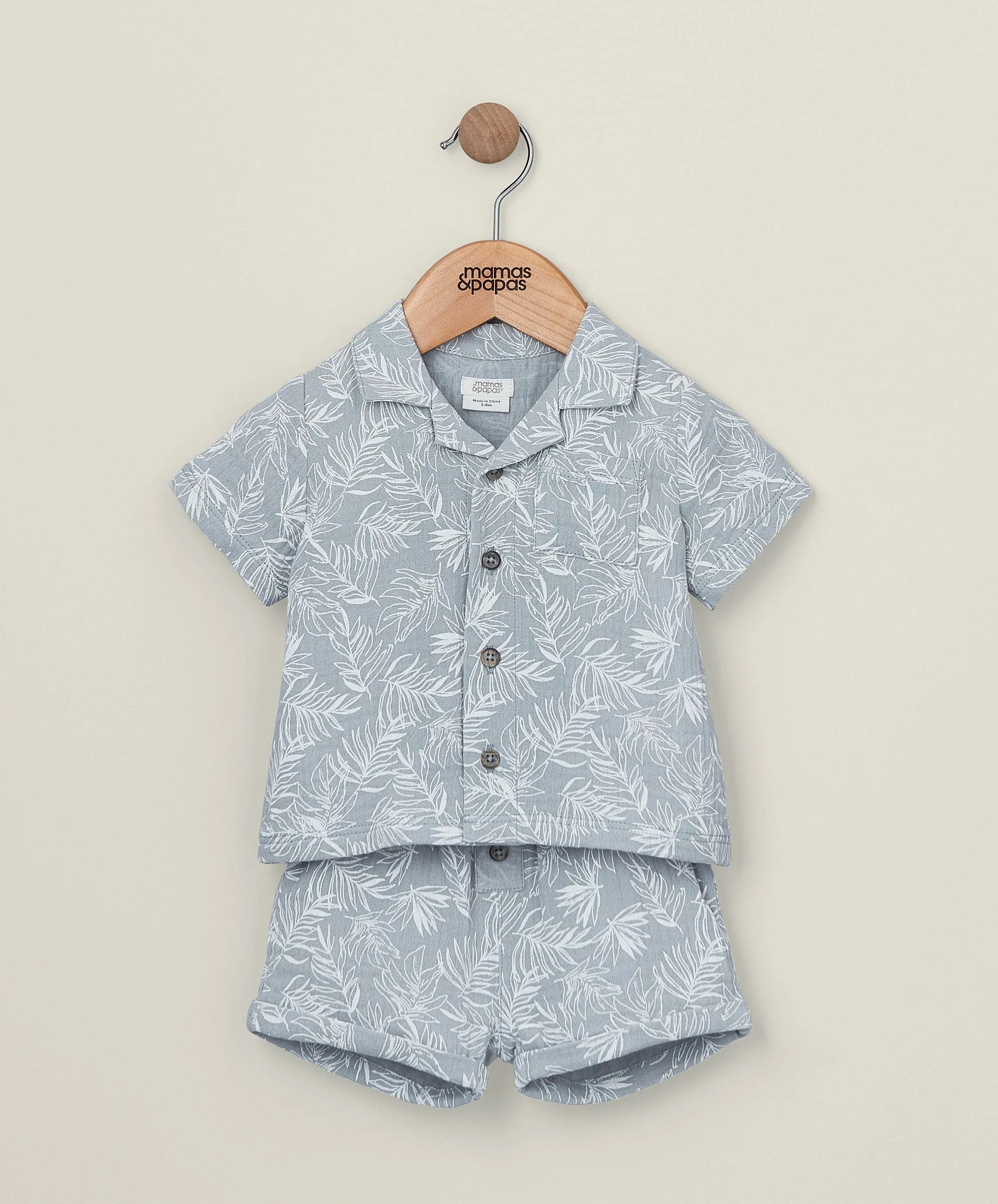 Palm Shirt & Shorts Outfit Set
