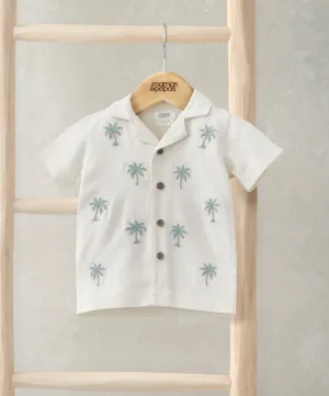 Palm Tree Embroidered Shirt Babykids Mamas & Papas