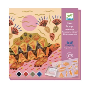 Patterns & Animals Clear Stamps Art Kit