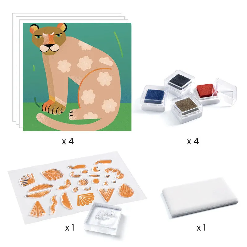 Patterns & Animals Clear Stamps Art Kit