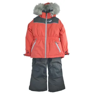 Perlimpinpin Toddler & Girls Snow Suit -  Langoustine Textured (Sizes 4, 5 & 6) Babykids Perlimpinpin