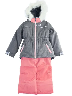Perlimpinpin Toddler Girls Snow Suit - Khaki Textured (Sizes 2 & 4) Babykids Perlimpinpin