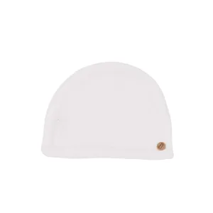Petit Sweeny | Baby White Organic Cotton Knit Hat Babykids_Bebe-Sweeny