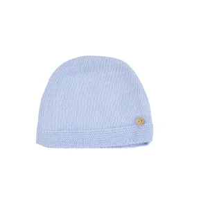 Petit Sweeny | Boys Blue Organic Cotton Knit Hat Babykids_Bebe-Sweeny