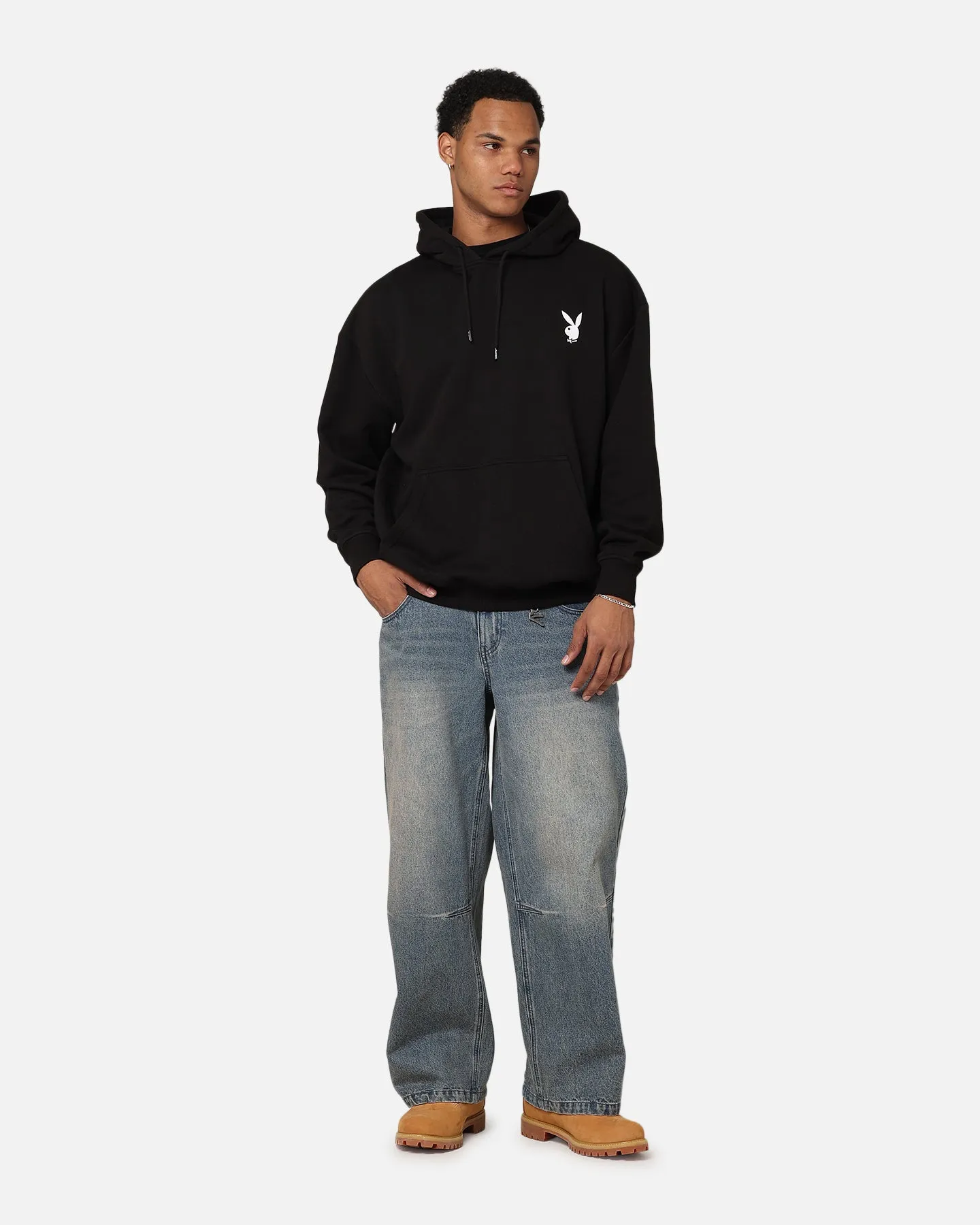 Playboy Repeat Bunny Stack Hoodie Black