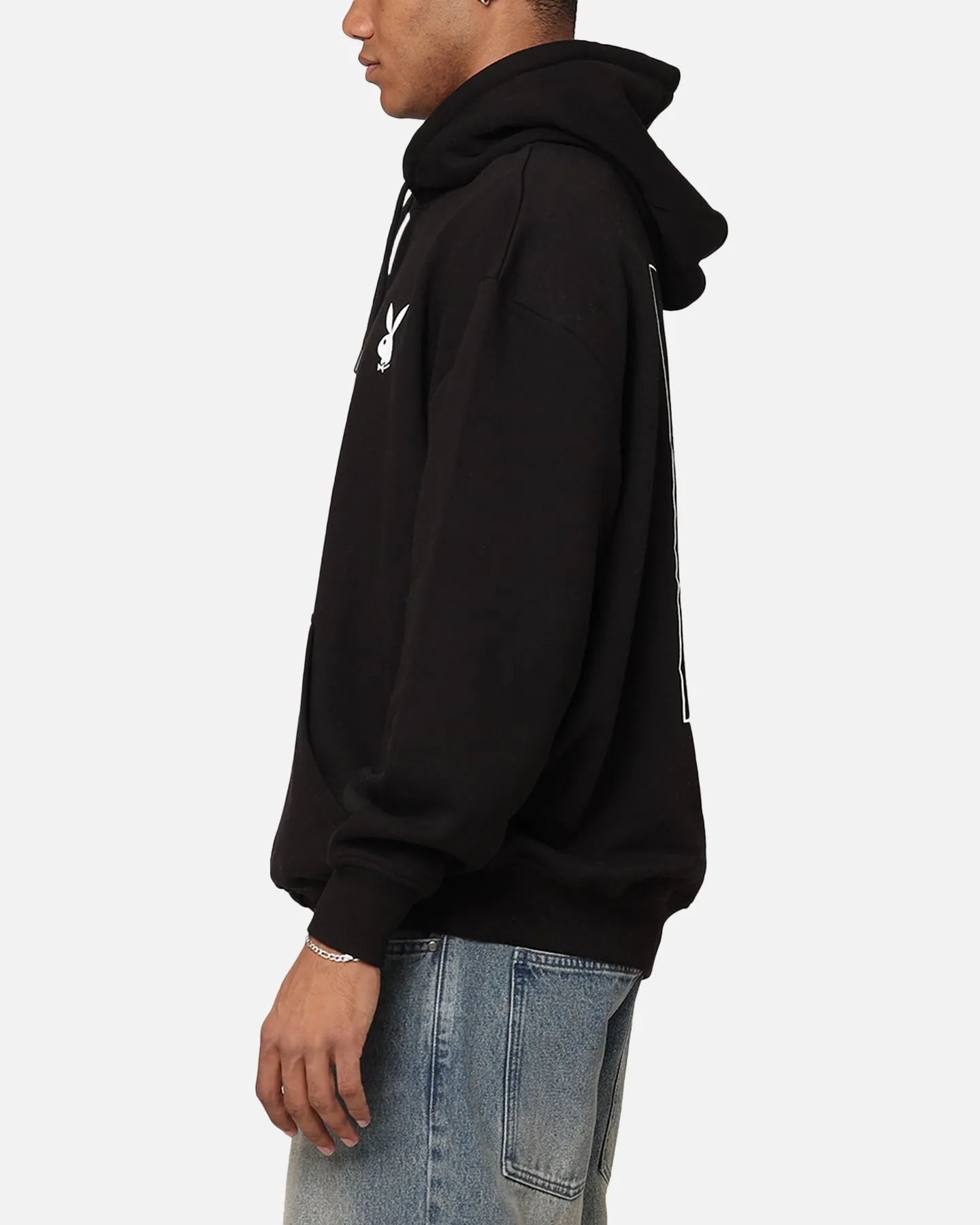 Playboy Repeat Bunny Stack Hoodie Black