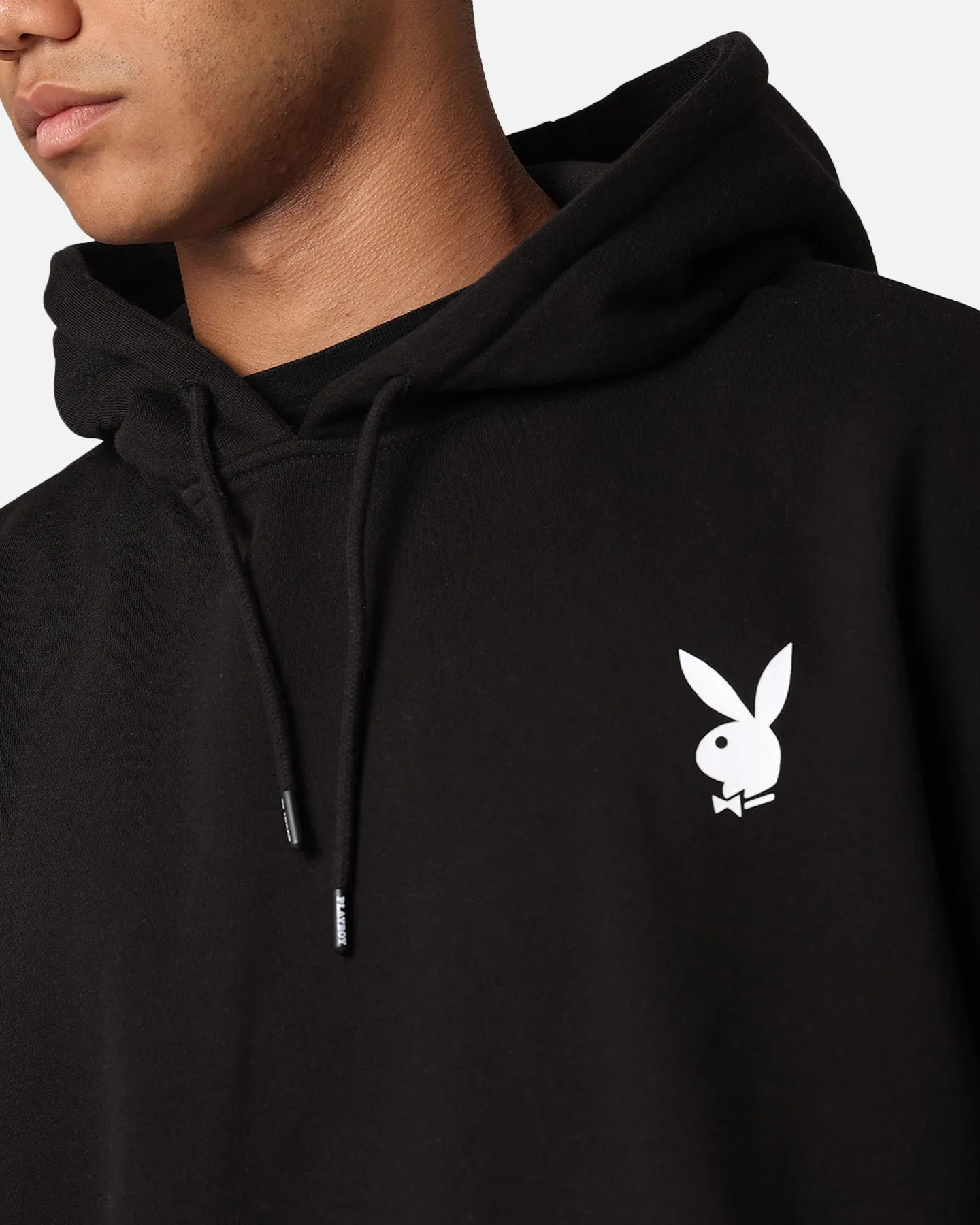 Playboy Repeat Bunny Stack Hoodie Black