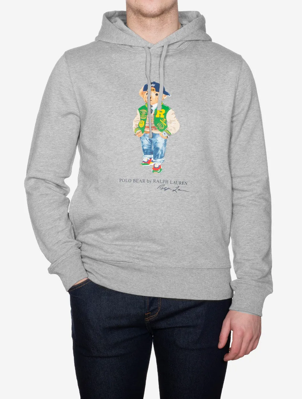 Polo Bear Fleece Hoodie Grey