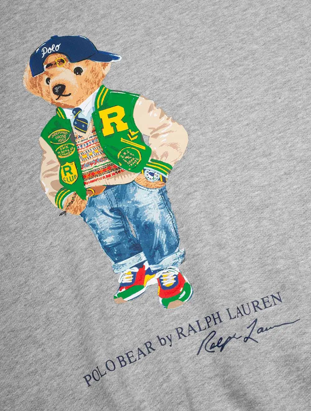 Polo Bear Fleece Hoodie Grey