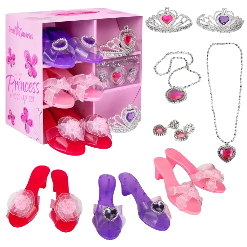 Princess Jewelry, Shoes And Tiara Set - Kids Babykids_Dress-Up-America