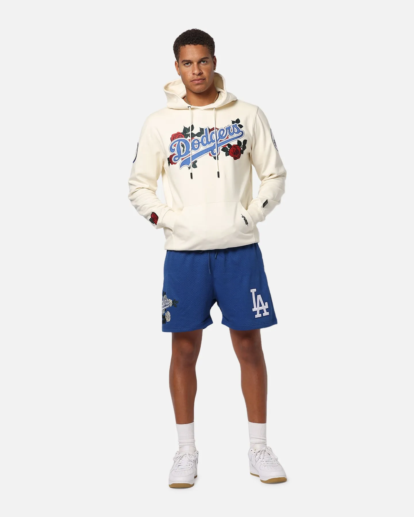 Pro Standard Los Angeles Dodgers Roses Pullover Hoodie Eggshell