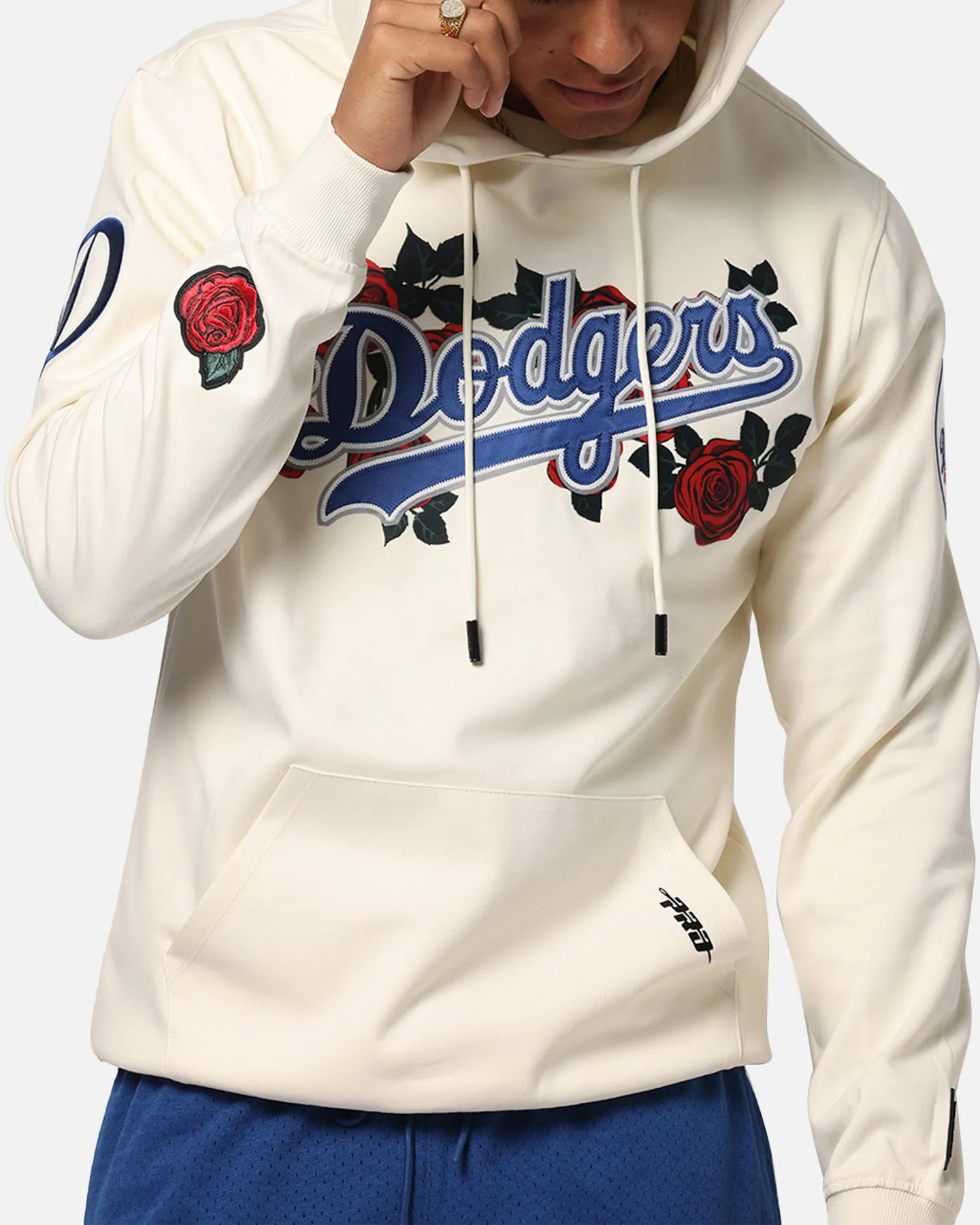 Pro Standard Los Angeles Dodgers Roses Pullover Hoodie Eggshell