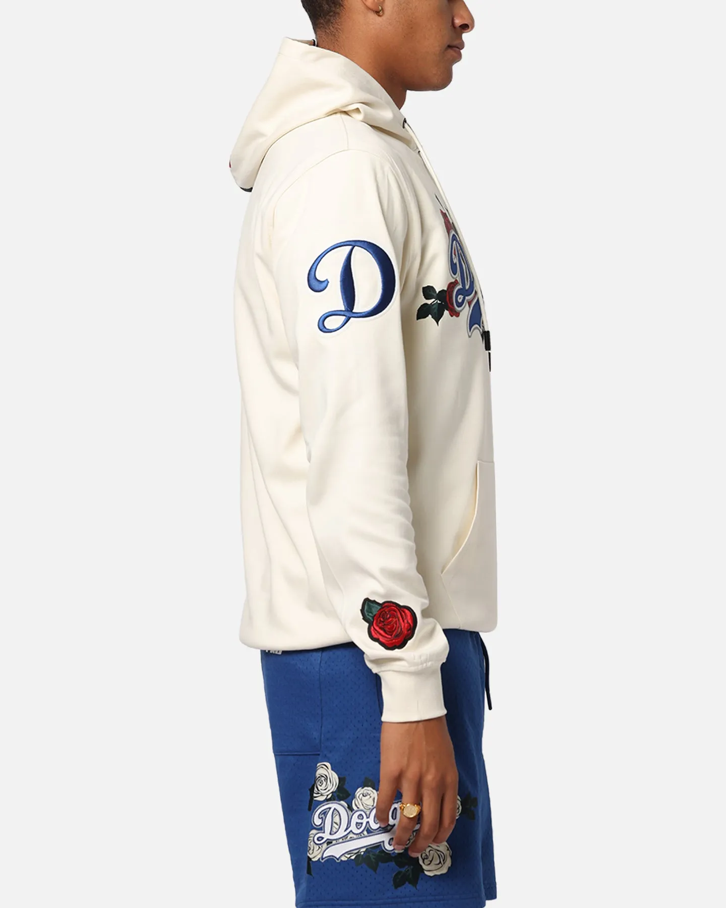 Pro Standard Los Angeles Dodgers Roses Pullover Hoodie Eggshell