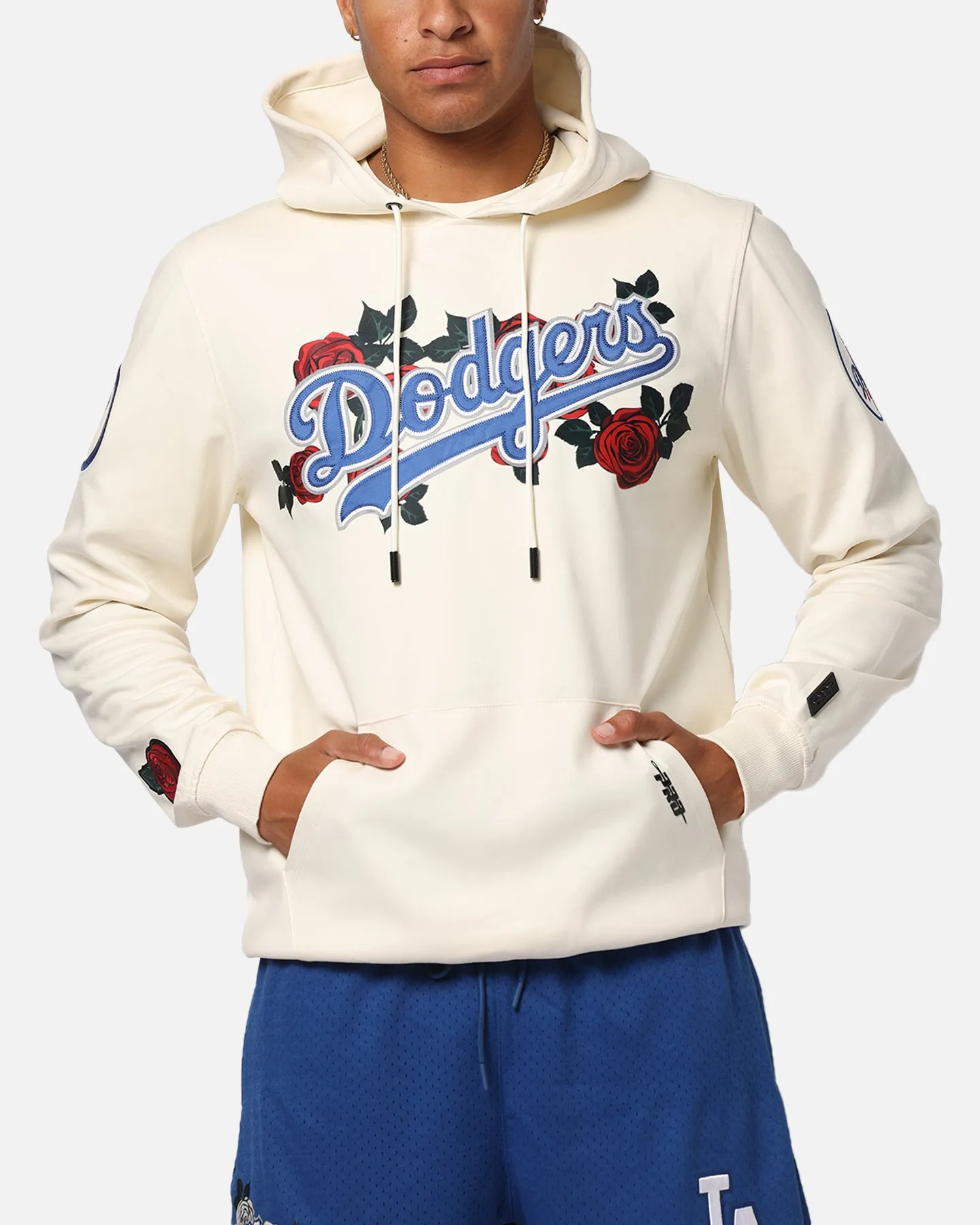 Pro Standard Los Angeles Dodgers Roses Pullover Hoodie Eggshell