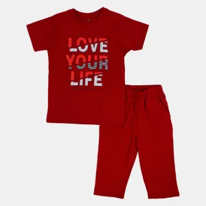 "Love Your Life" Boys' Cotton Pajama Set