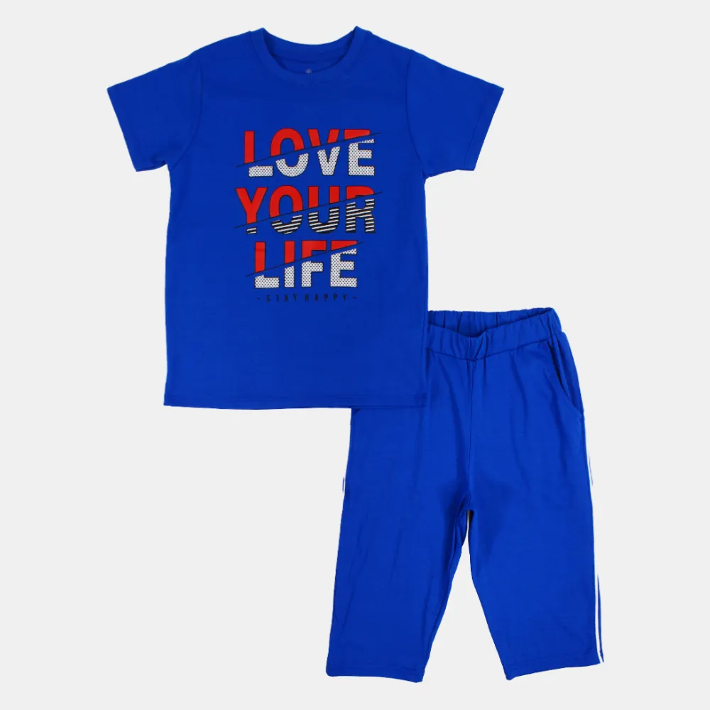 "Love Your Life" Boys' Cotton Pajama Set
