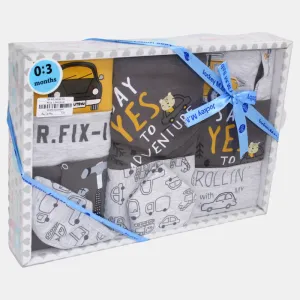"Rollin' with my Daddy" Baby Boys' Cotton Gift Box - 10 Pcs (0-3m)
