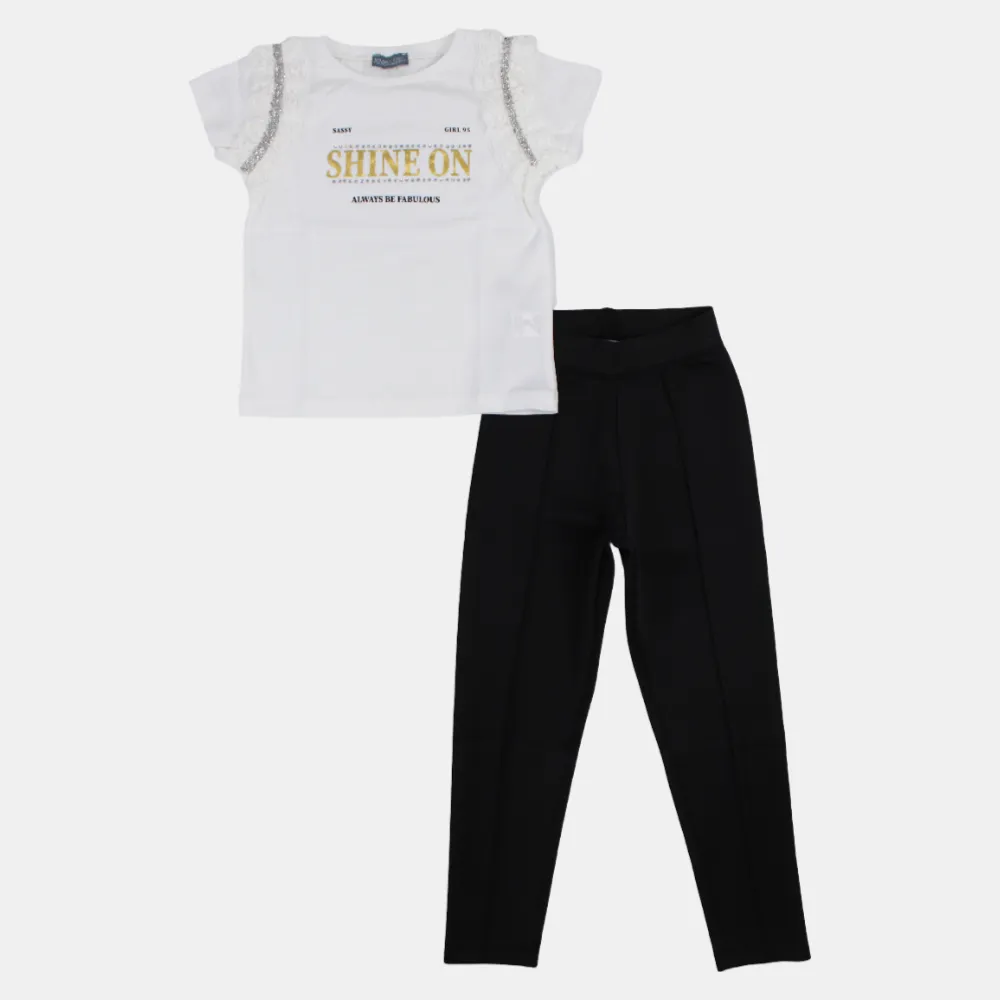 "Shine On" Girls Cotton 2-Piece Outfit Set