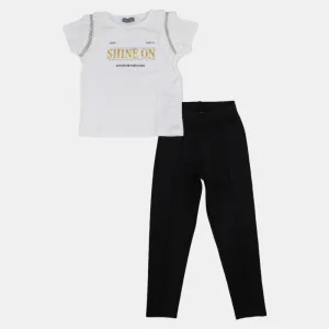 "Shine On" Girls Cotton 2-Piece Outfit Set
