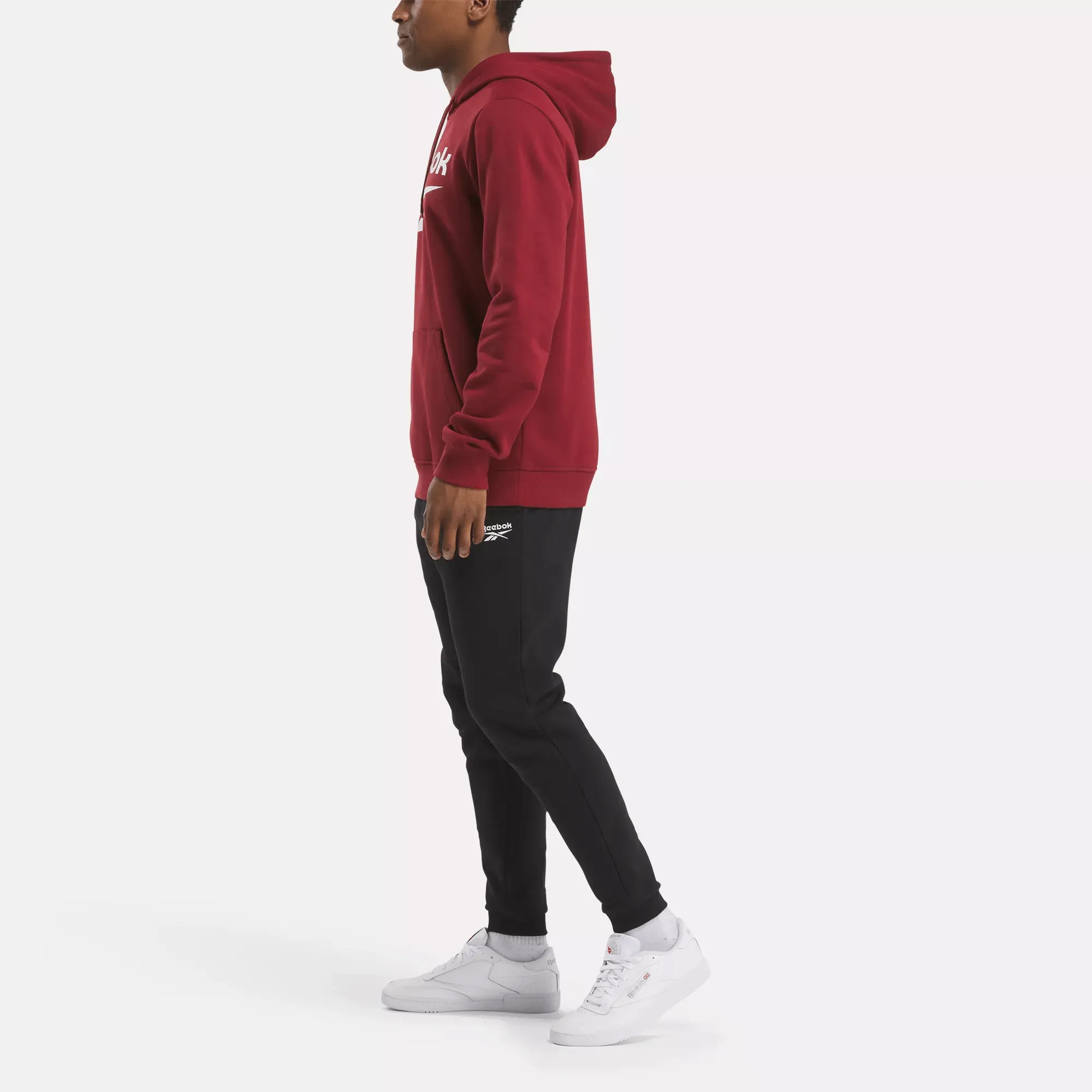 Reebok Clothing Men's Reebok Identity Fleece Stacked Logo Pullover Hoodie