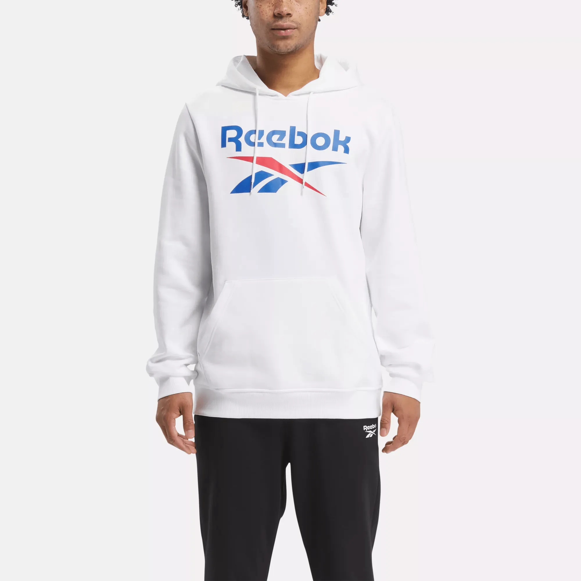 Reebok Clothing Men's Reebok Identity Fleece Stacked Logo Pullover Hoodie